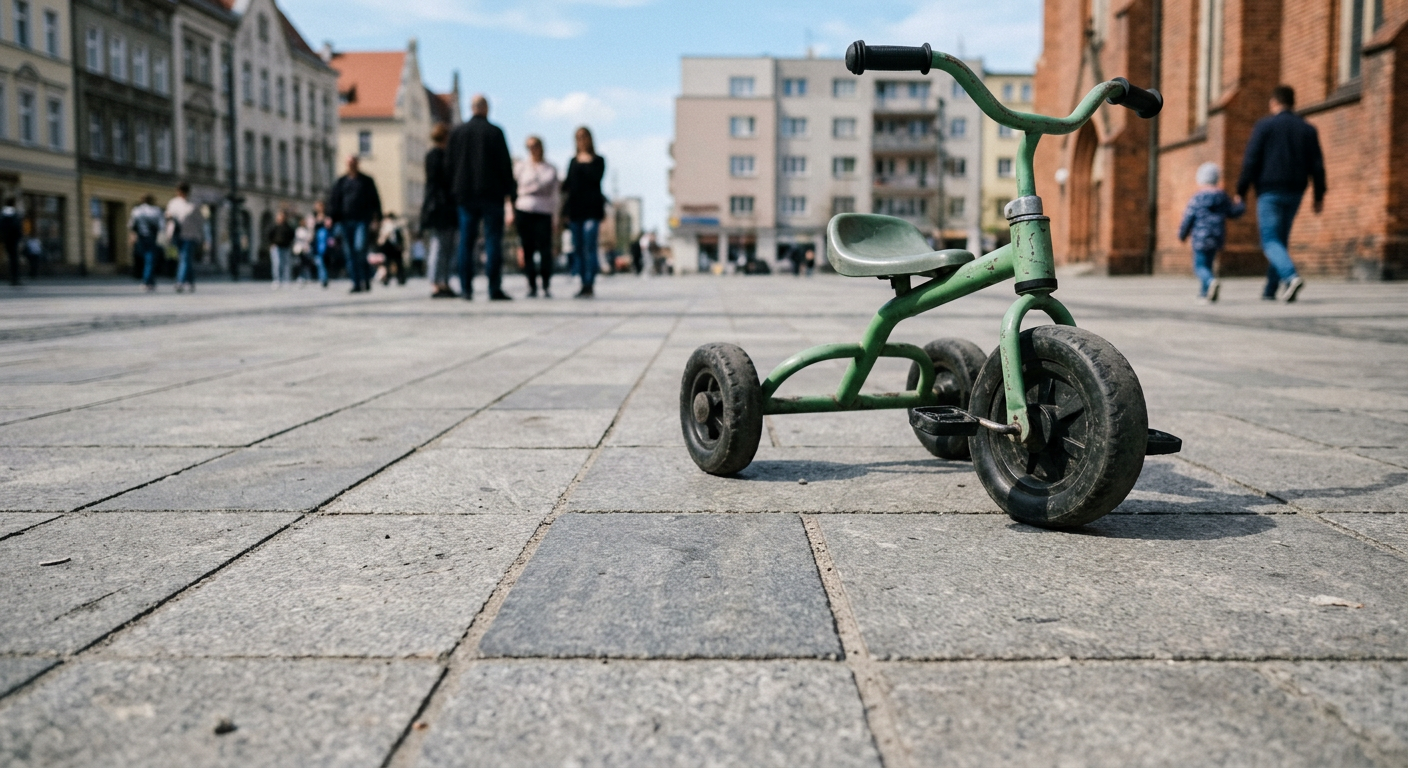 The image shows a well-maintained, modern paved area with large format paving stones, suggesting a public space or commercial development.