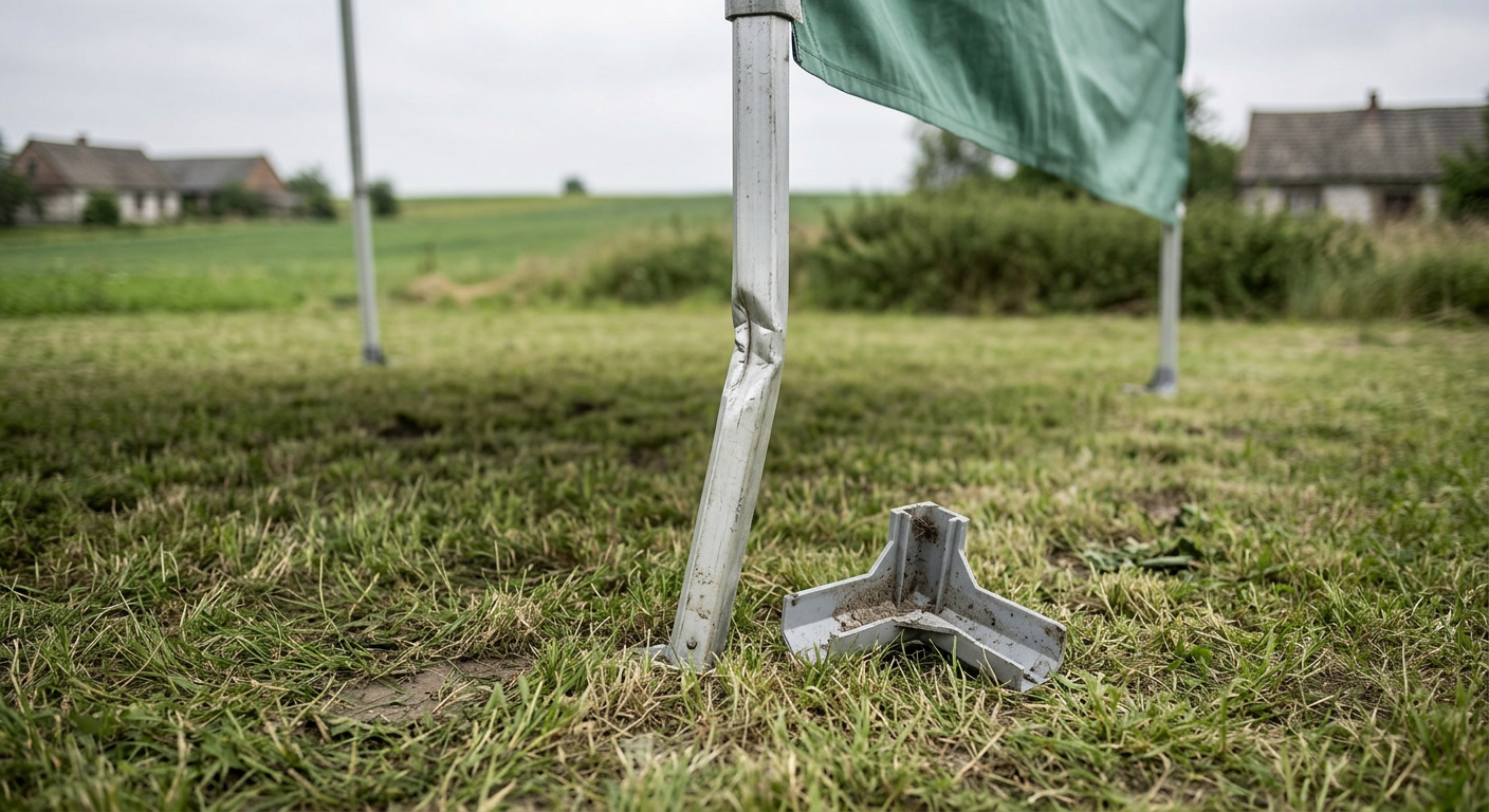 A group of people are collaboratively setting up a large white tent in an outdoor, grassy area, suggesting teamwork in tent assembly.