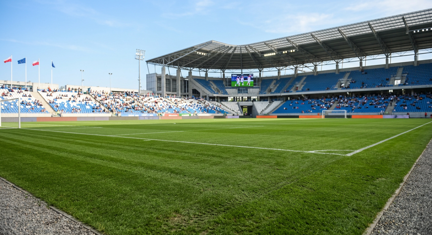The image displays a close-up of lush green grass, possibly from a roll, with visible soil layers beneath, suggesting its thickness.