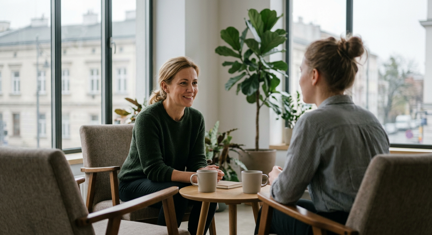 A diverse group of professionals is engaged in a collaborative discussion around a table in a modern office setting.