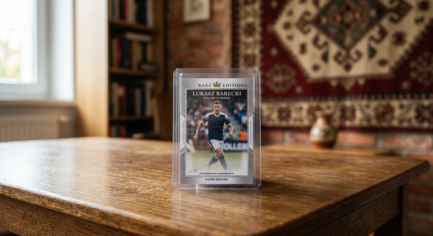A close-up shot of several football trading cards, some stacked and some fanned out, with a blurred background.
