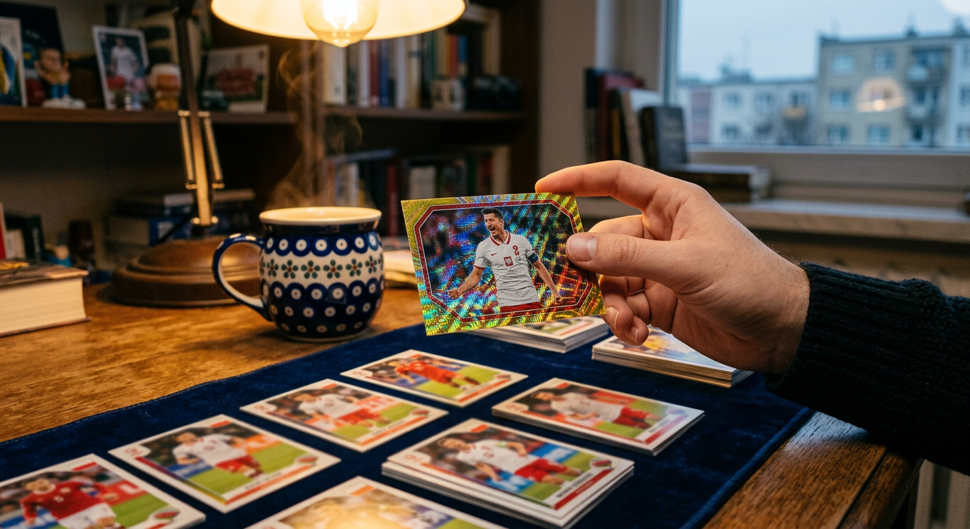 A close-up shot shows a hand holding a rare, shiny football trading card with a player's image and a prominent autograph.