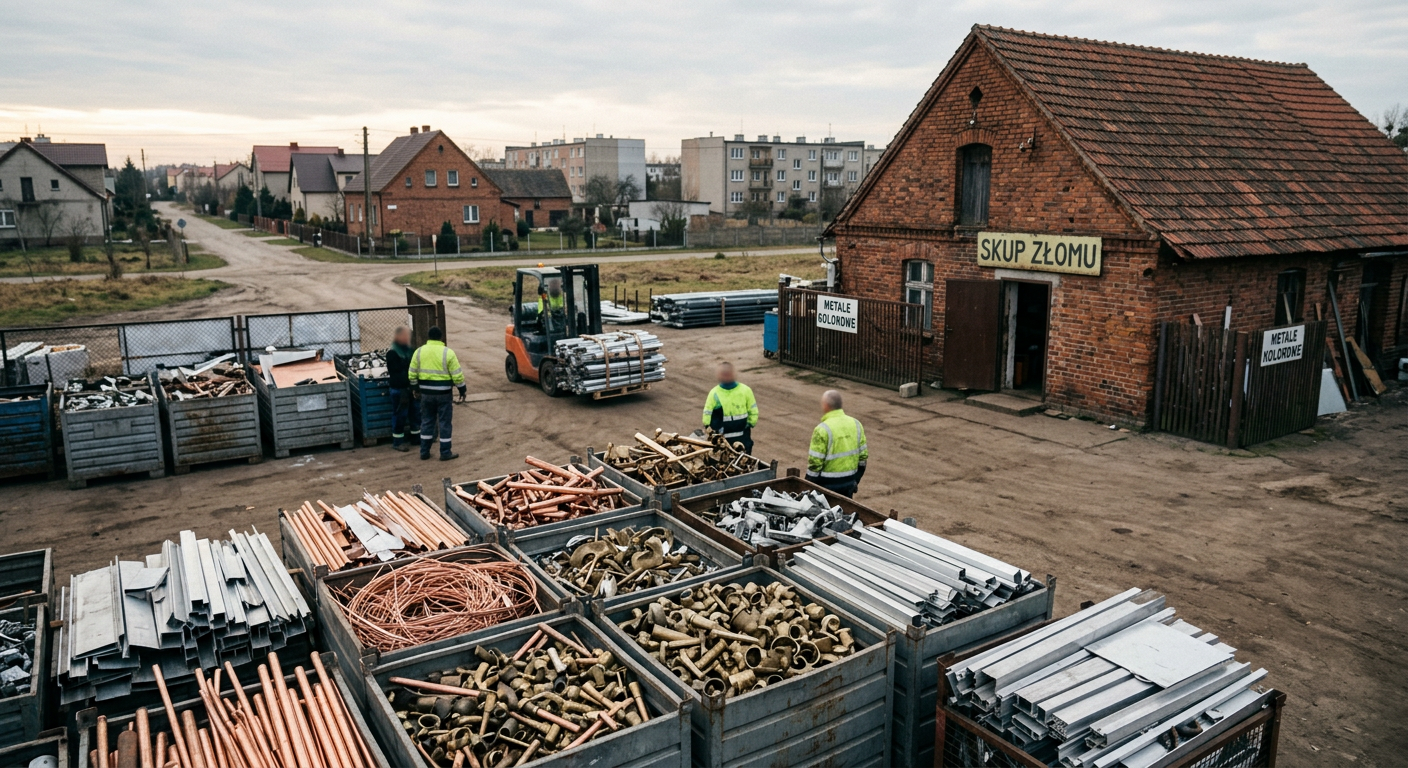 The image displays a collection of various metal scraps, including wires, pipes, and other industrial components, suggesting materials suitable for recycling.